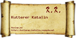 Kutterer Katalin névjegykártya